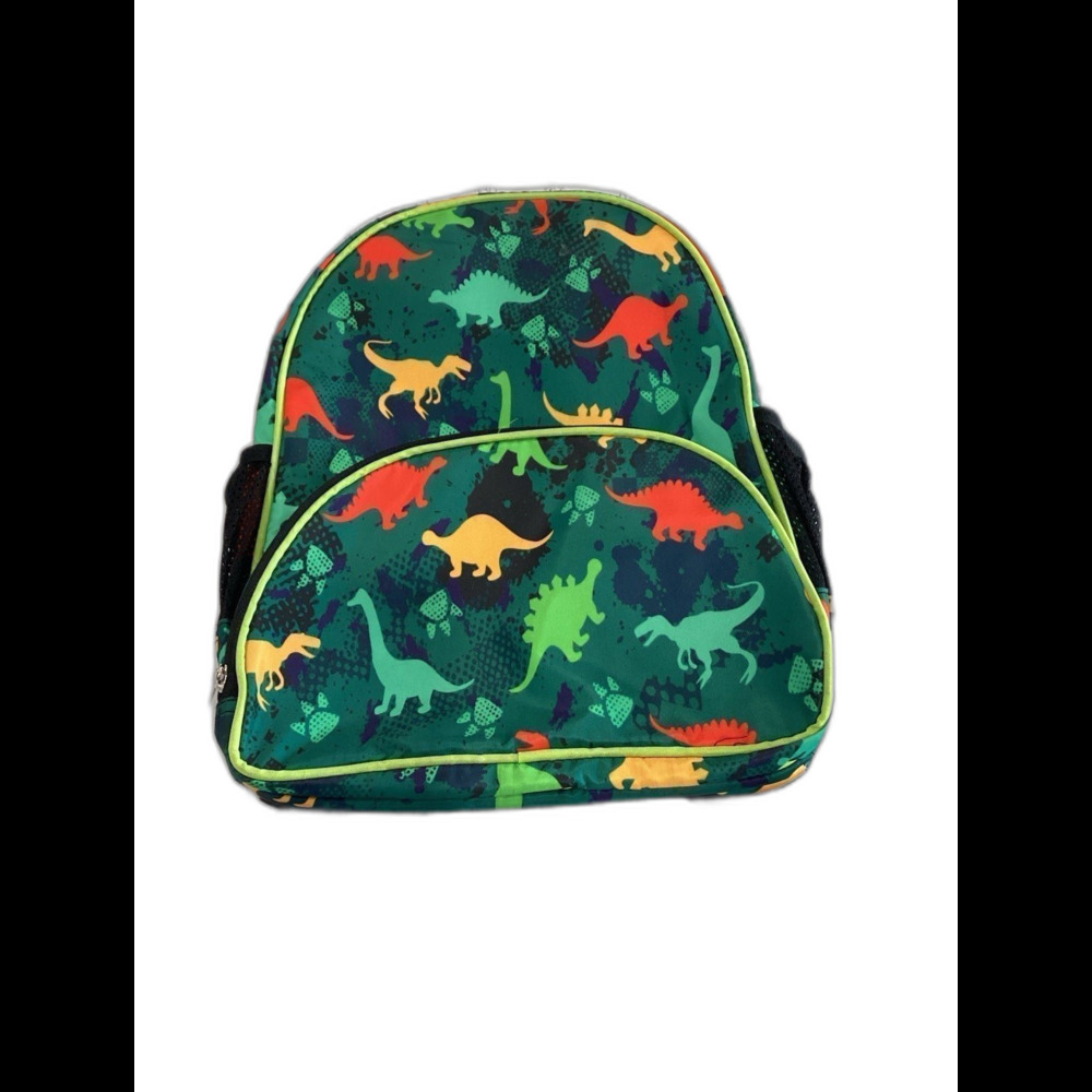 Dinosaur Backpack Schoolbag 14.5” Kids 2 Zipper Pockets 2 Water Bottle Holders